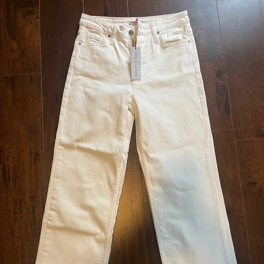 Smarty Cuffed Jeans - White- Frances Valentine